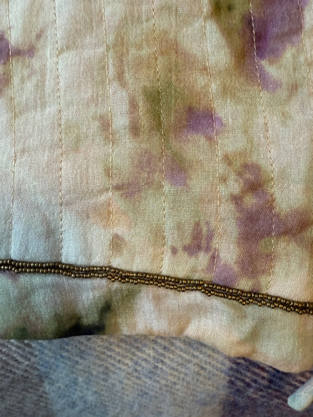 ZARA Lavender & Olive Tie-Dye Quilted Crop Vest - Picture 4 of 5